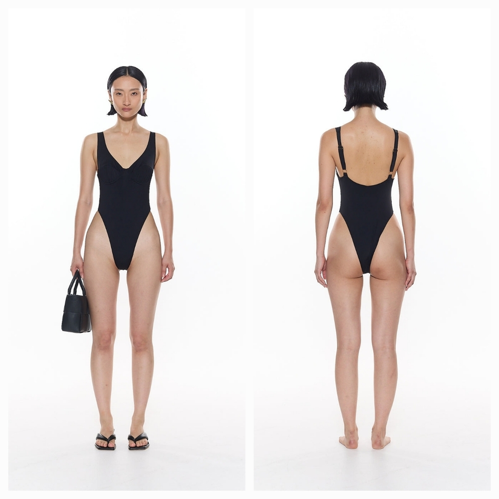 NWT Myraswim Mila One Piece Swimsuit in Black Size Medium - Picture 11 of 11